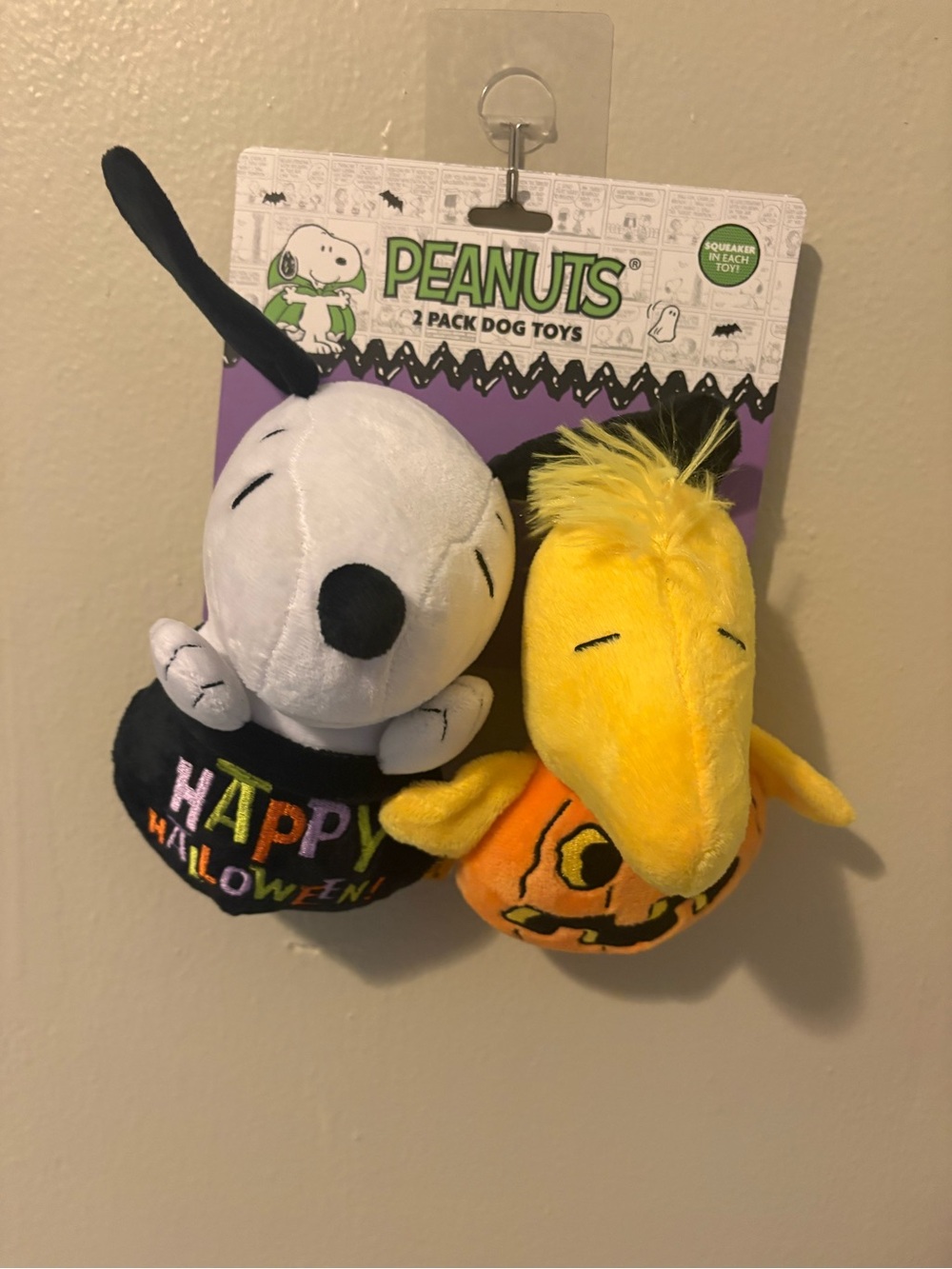 Peanuts Snoopy & Woodstock Halloween Plush Dog Toy Set - Yellow & Black